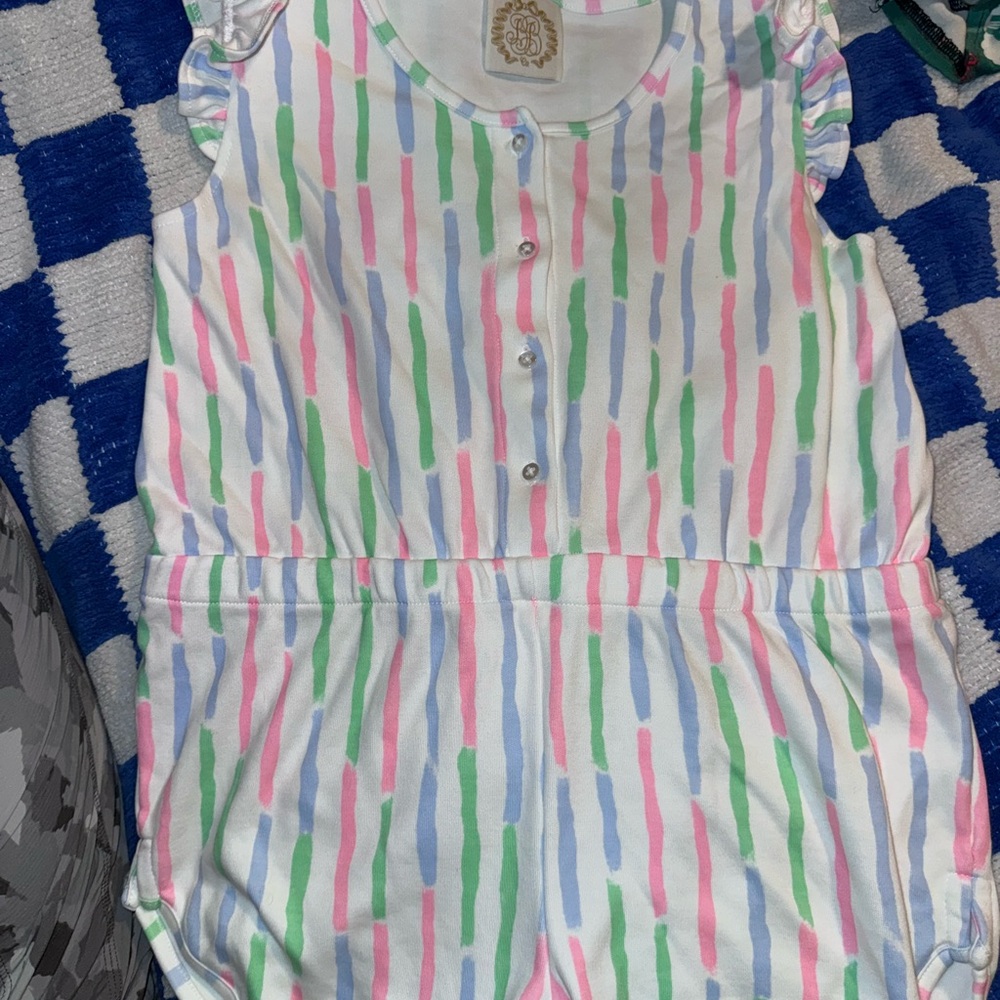 The Beaufort Bonnet Company Pastel Striped Romper